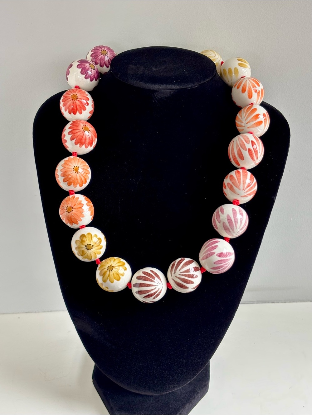 Statement Hand Painted Choker with Flowers by Woman Colombian Designer